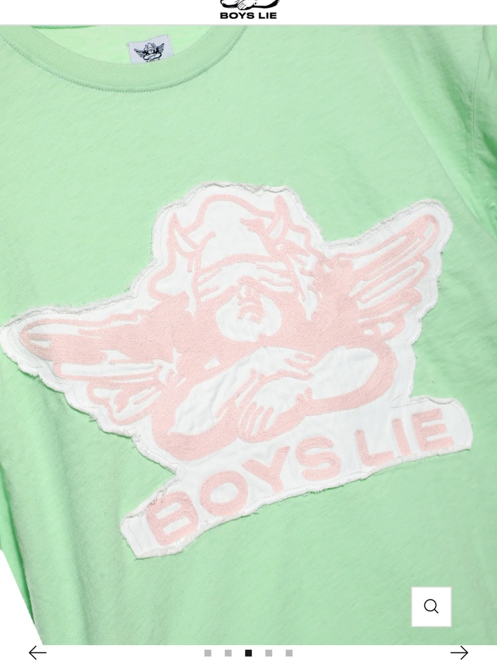 BOYS LIE Mint Green STITCH ME UP CUPID tee NWT